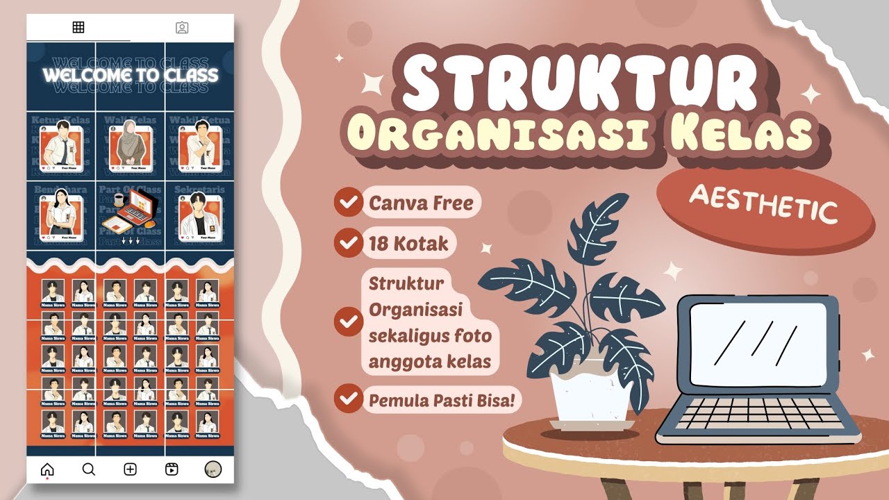 Cara Membuat Feed ig Struktur Kelas Aesthetic di Canva || Feed ig Kelas Aesthetic