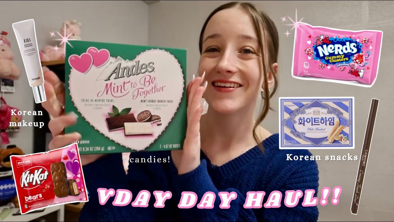 Valentine's Day Haul ~ Asian beauty, Korean snacks, candy ❤️🍫🌹
