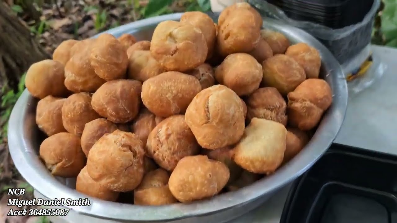 Fry dumpling w bake bean and saltfish for the people down town Kingston