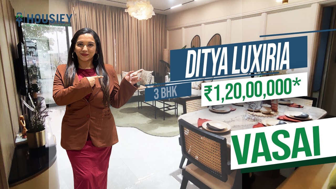Ditya Construction Vasai | 3 BHK Sample Flat Tour | Ditya Luxuria Vasai East