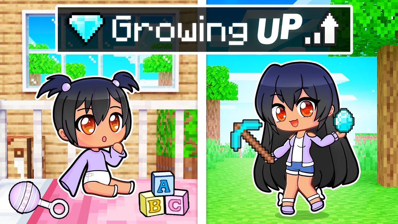 GROWING UP as a GACHA GIRL In Minecraft!