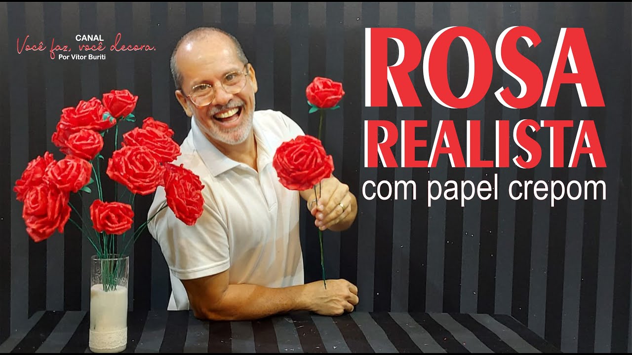 PASSO A PASSO DE COMO FAZER ROSAS ARTIFICIAIS UTILIZANDO PAPEL CREPOM PARA DECORAÇÃO DE FESTAS