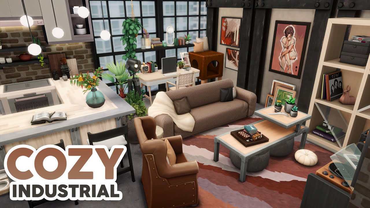 Cozy Industrial Apartment // The Sims 4 Speed Build: Apartment Renovation