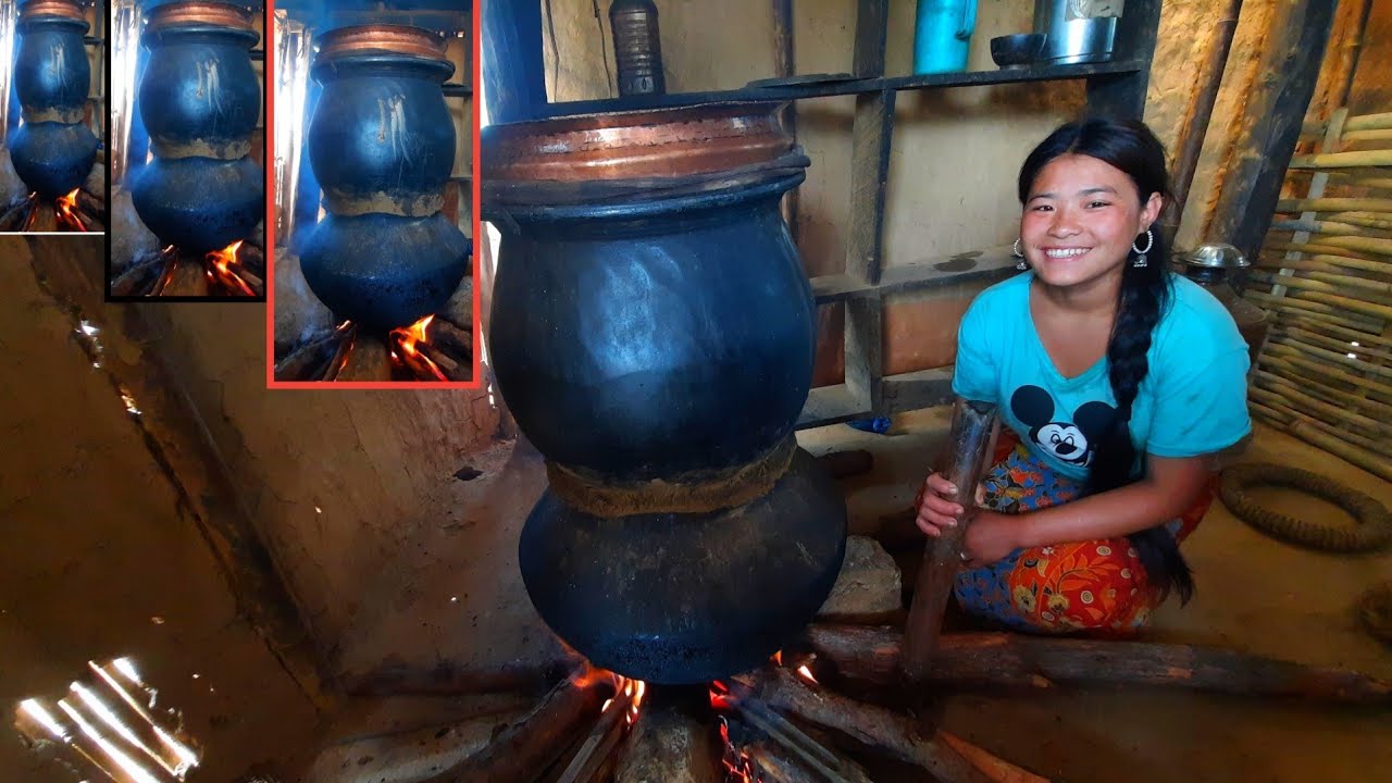 Nepali Local Wine | How to Make Local Wine | Nepali Alcohol Raksi at Home Rural Style in Nepal