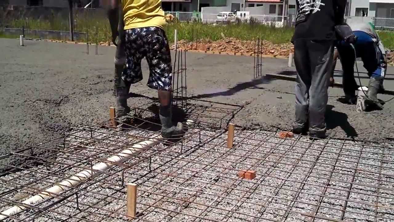 fundação e concretagem de um radier