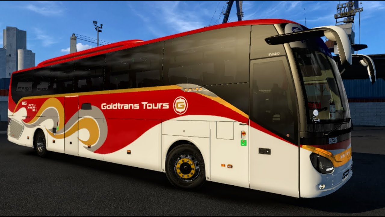 Setra S516 HD Goldtrans Tours skin + download links | Euro Truck Simulator 2 bus mods