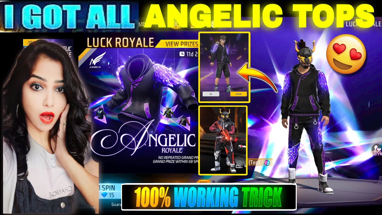 ANGELIC ROYALE EVENT FREE FIRE 🔥|  I GOT ALL ANGALIC TOPS 💗| FREE FIRE NEW EVENT | FF NEW EVENT |