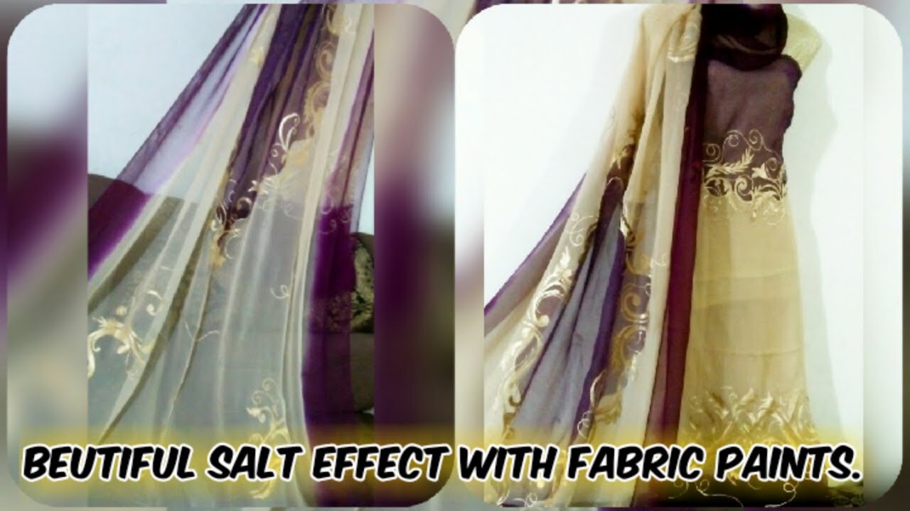 Freehand fabric painting | salt effect with fabric paint
