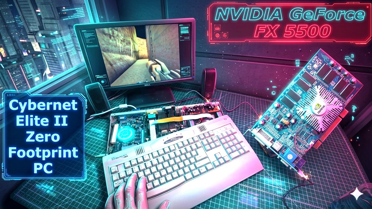 Видеокарта NVIDIA GeForce FX 5500, работающая на ПК Cybernet Elite II с нулевым потреблением ресу...