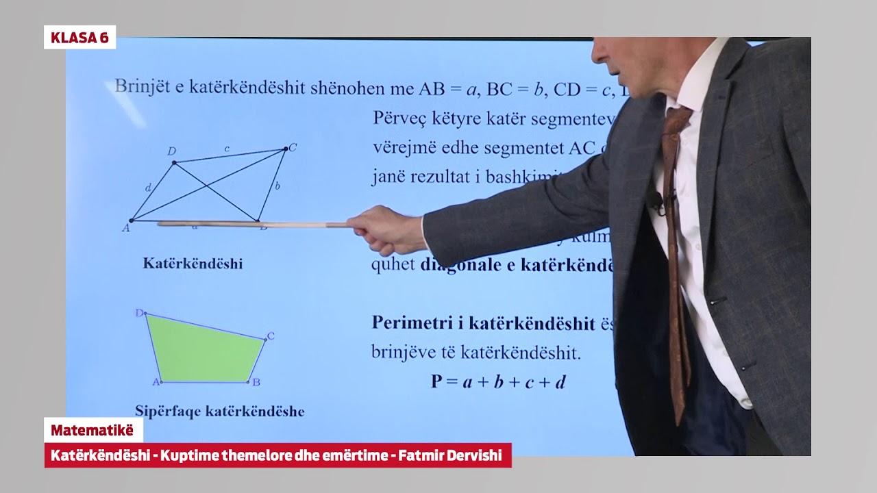 6220 Klasa 6 Matematikë - Katërkëndëshi - Kuptime themelore dhe emërtime