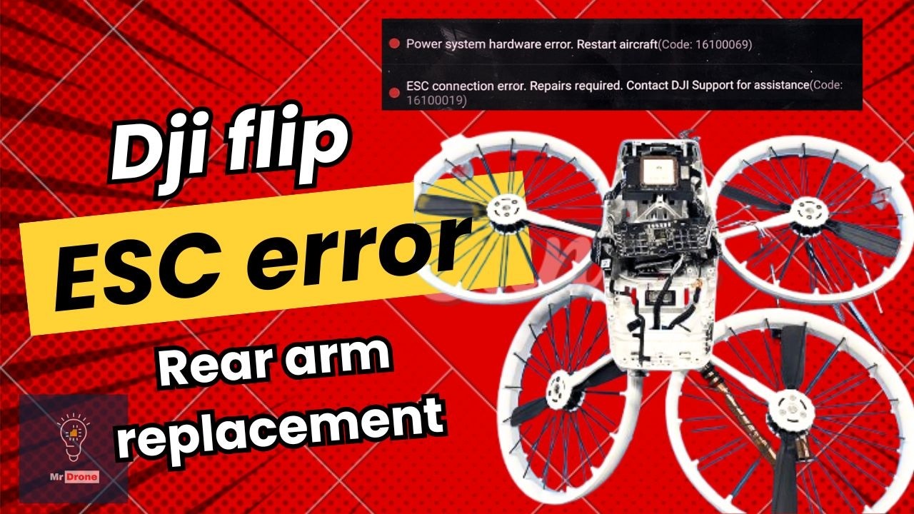 dji flip arm replacement | rear arm not working | Esc error | Power System Hardware Issue