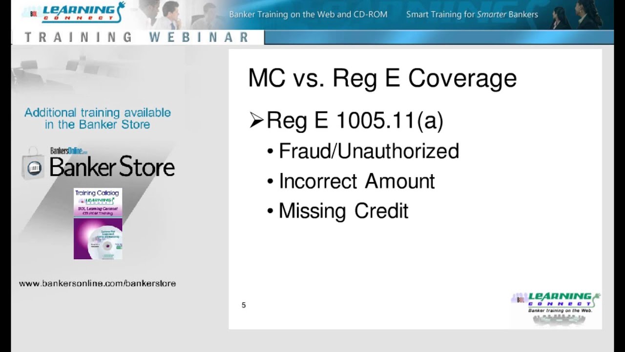 MasterCard and Reg E: Basic Debit Card Investigations