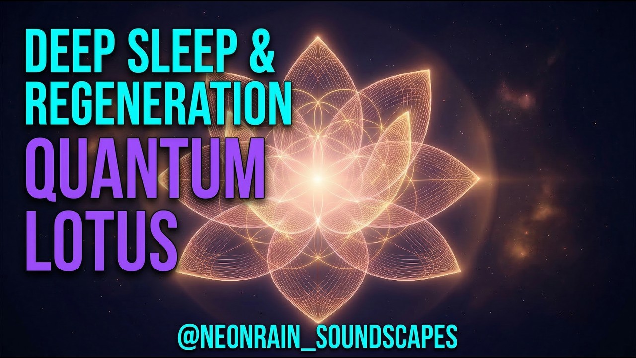 Deepest Healing Sleep (8 Hours) | Quantum Lotus, 432Hz Cosmic Base & Gentle Rain