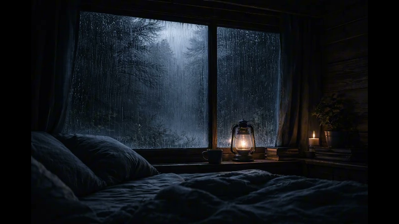 Midnight Rain on a Metal Roof for Deep Mental Calm (2 Hours)
