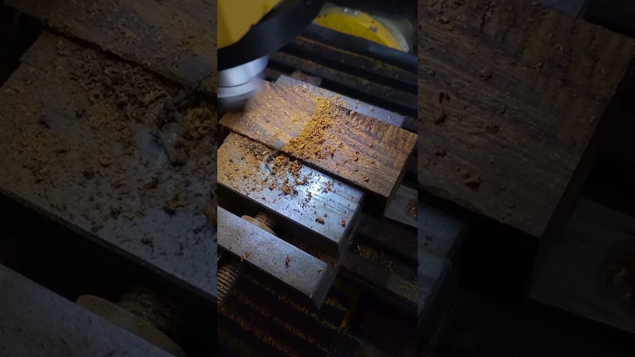 squaring off a block of ironwood #woodworking #artisan #handmade #youtubeshorts #modder #milling