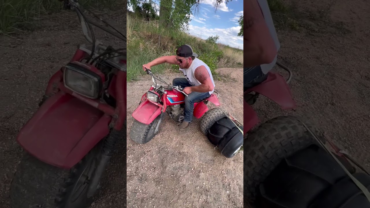 Three wheeler on triples hits sinkhole.
