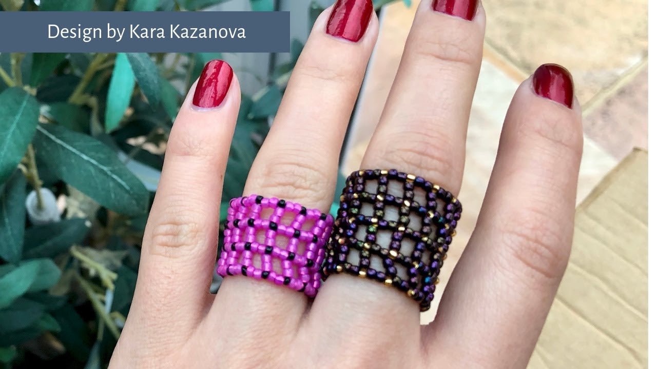 Net ring tutorial | Right Angle Weave | Beaded Ring