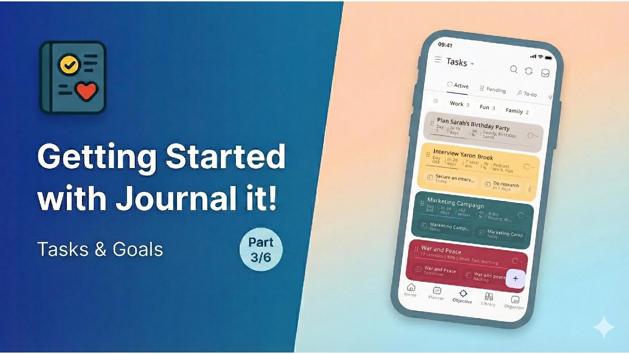 Getting Started with Journal it! (3/6) - Tasks & Goals