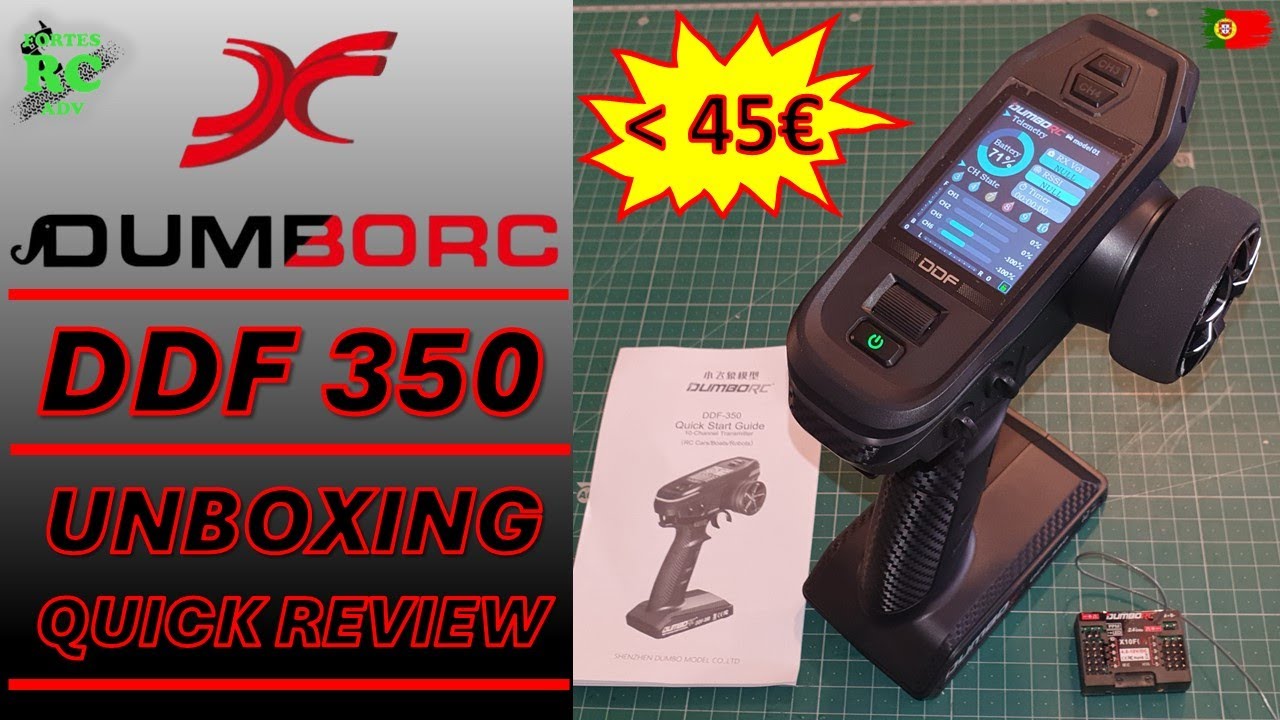 DumboRC DDF350 - Unboxing + Review - 10 channels and LCD screen for €45