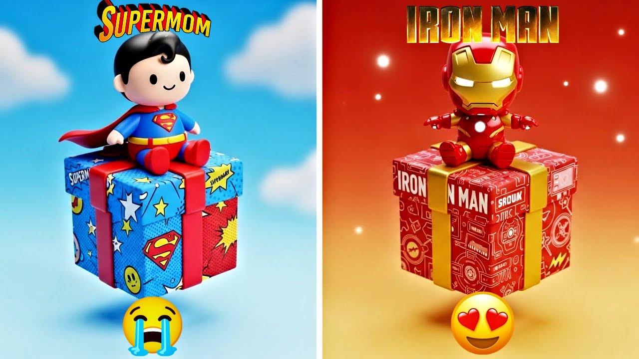 Choose your gift..!!! 🎁 Choose your 2 Superman vs iron man 🐰🎉 | unboxing labubu gift box giftbox