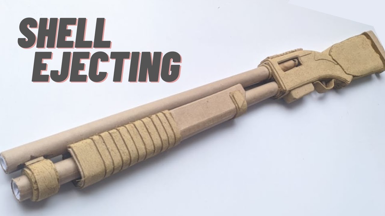 Shell ejecting cardboard shotgun with magazine || +templates