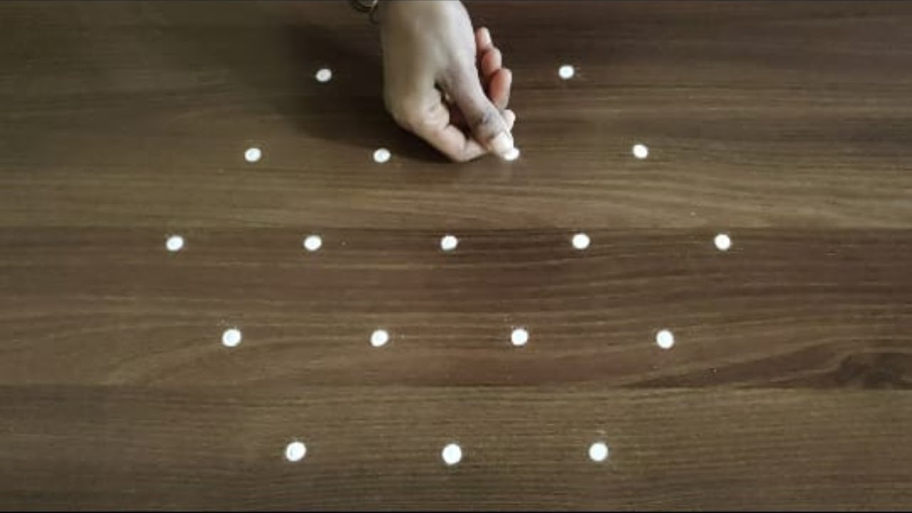 Simple 5x3 dots daily kolam design.Traditional kolams.Easy 5x3 daily muggulu.Easy and simple rangoli