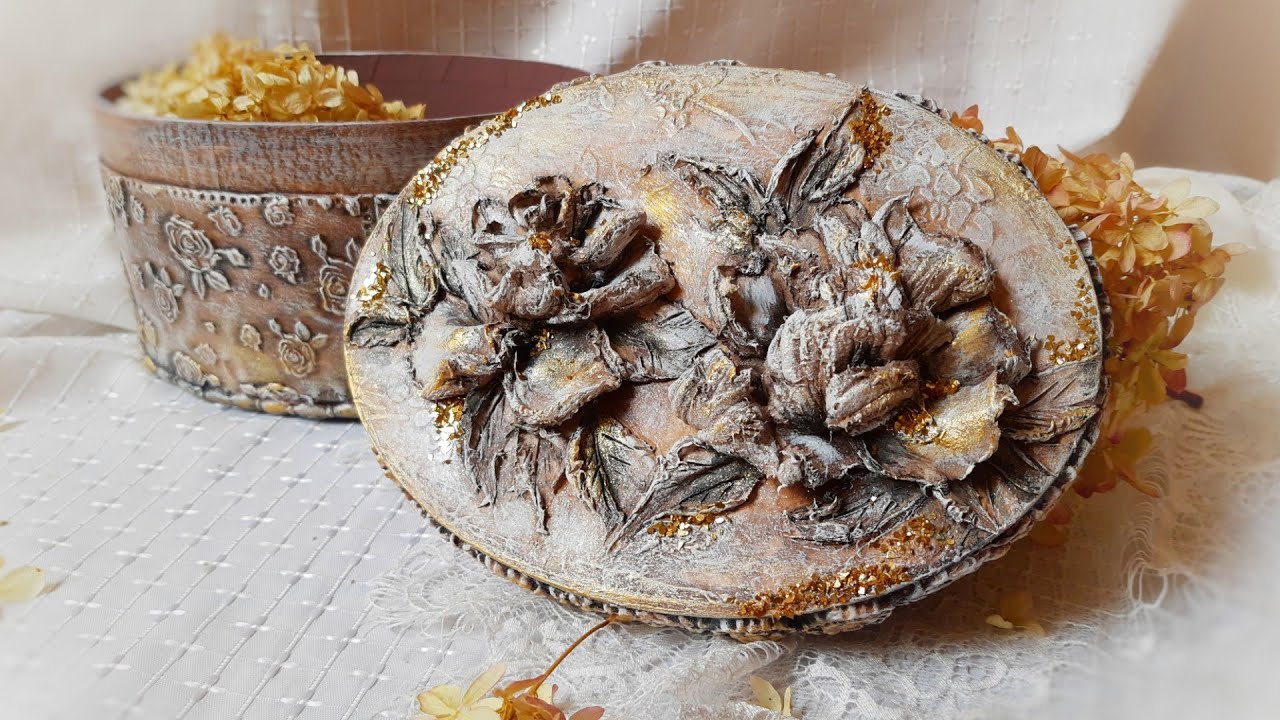 Antique box with roses