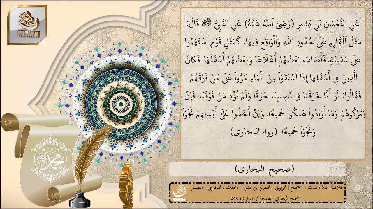 من الأحاديث النبي (قائم على حدود الله)
