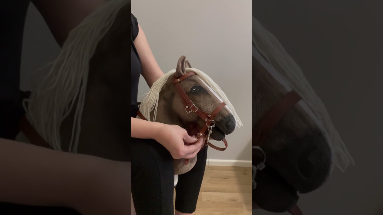 How to put on a hobby horse snaffle bridle