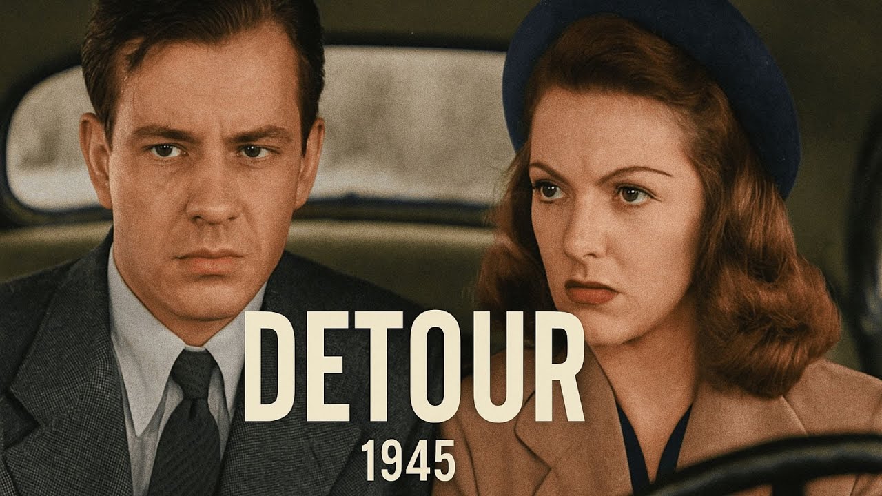 Detour (1945) | Colorized 4K 60FPS | Classic Film Noir Thriller