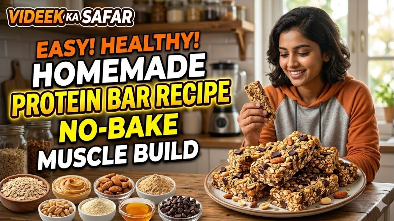 Vlog69| Homemade Protein Bar Recipe | Dry fruit Energy bars | Healthy Food Recipe | No Sugar No Bake