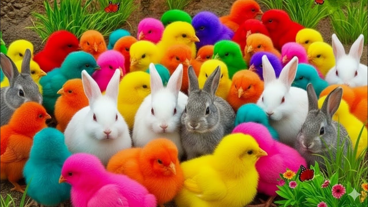 Ayam Lucu, ayam warna warni, ayam rainbow, kelinci lucu, bebek lucu, ikan koi, Hewan Lucu