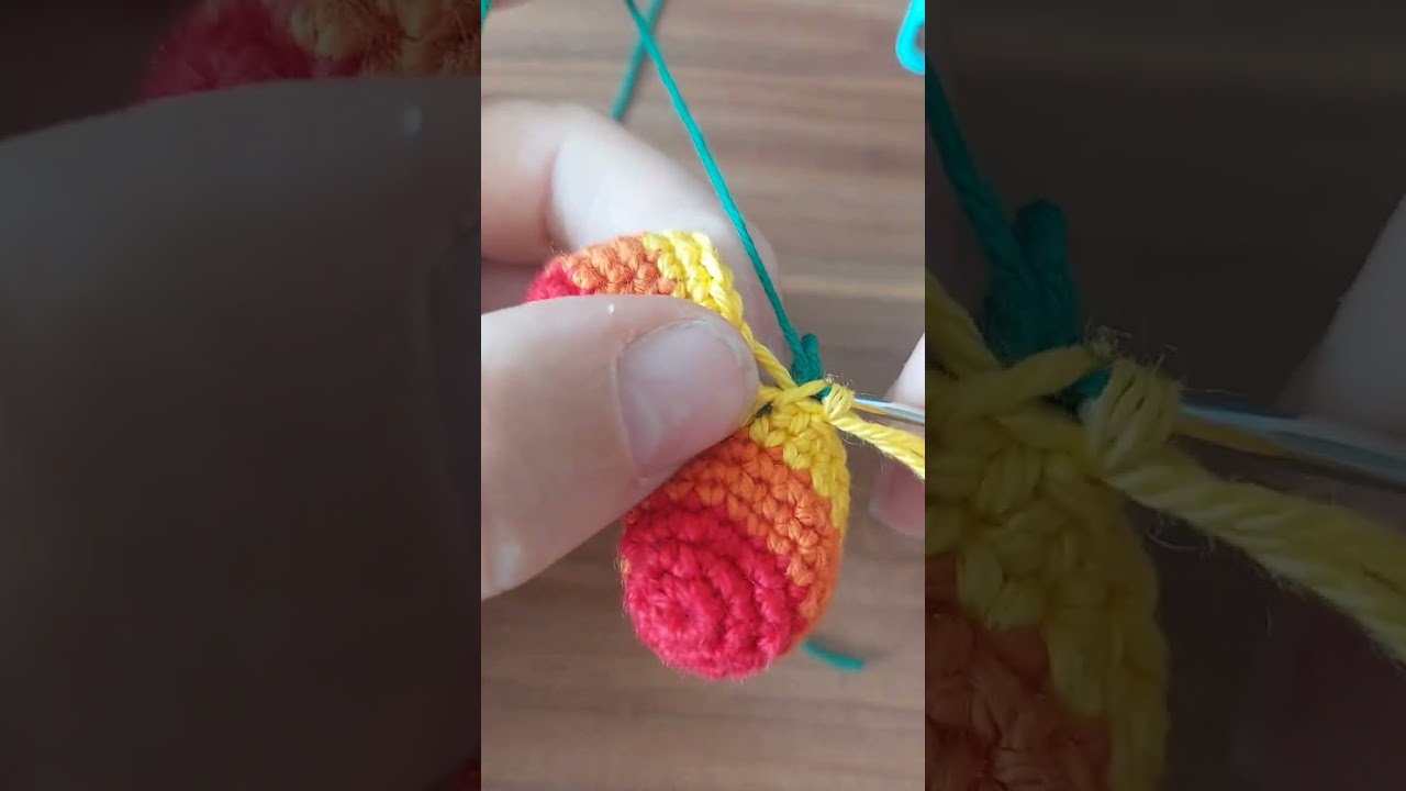 crochet rainbow heart