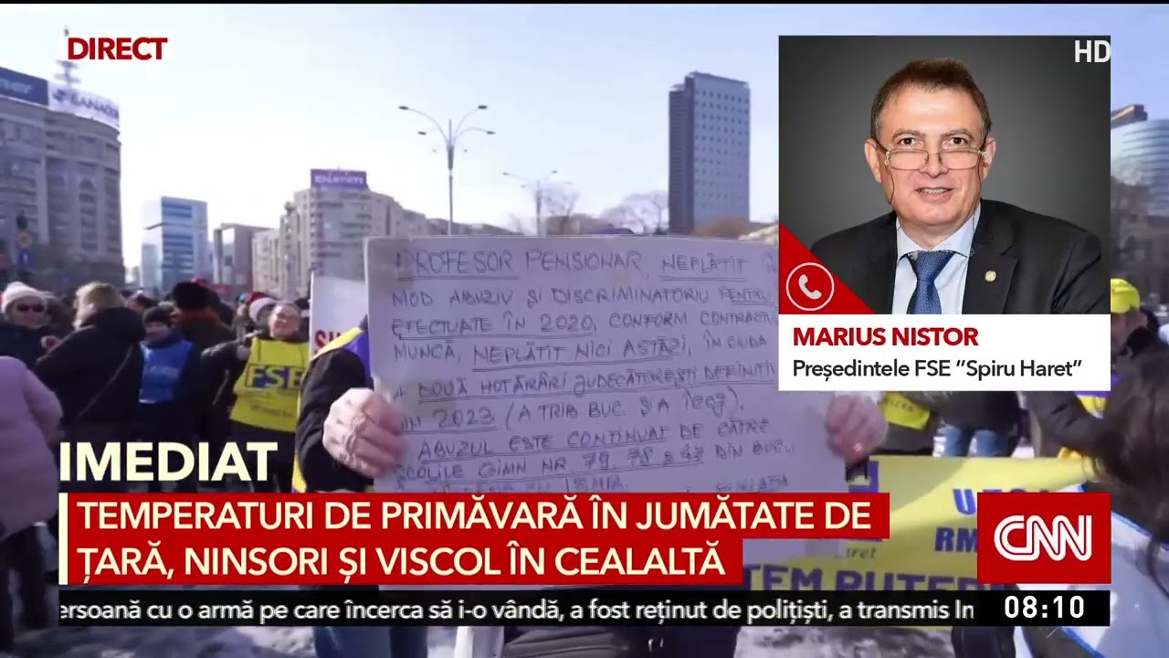 Sute de profesori și studenți, protest în fața Palatului Cotroceni