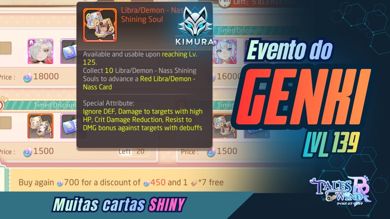🔴Evento do GENKI  ( Lvl 139 ) / Tales of Wind:RR