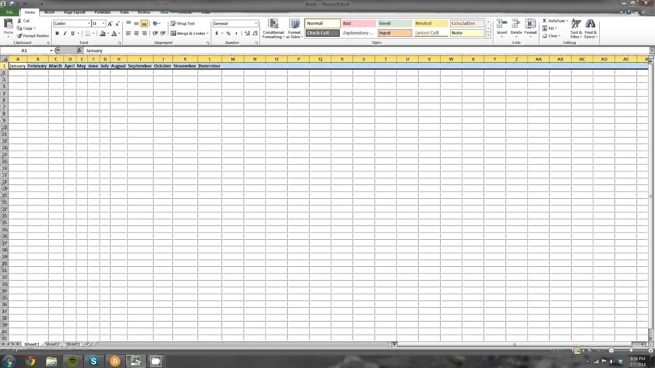 Beginners Excel -- Lesson 1 Introduction to excel, fill handle, and the ribbon