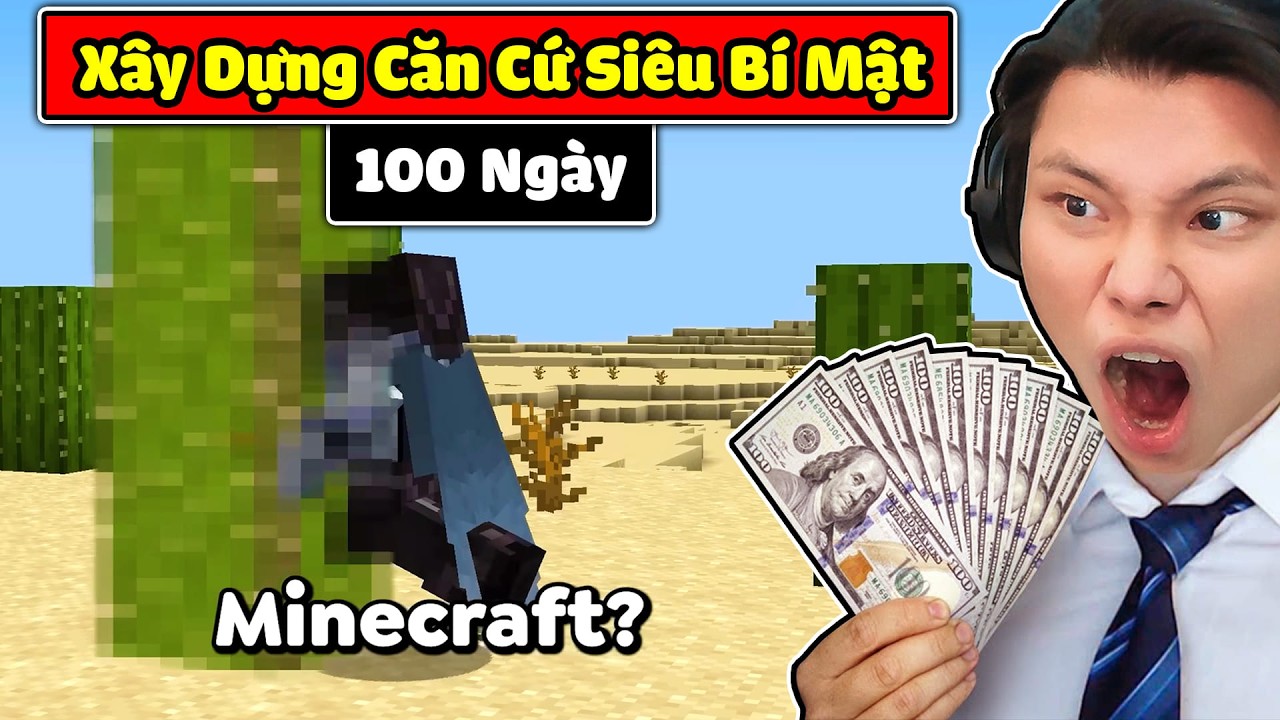 JAYGRAY REACTION 100 NGÀY 🤫 XÂY DỰNG CĂN CỨ SIÊU BÍ MẬT MINECRAFT*THỬ NGHIỆM TRIỆU VIEW TROLL BẠN BÈ