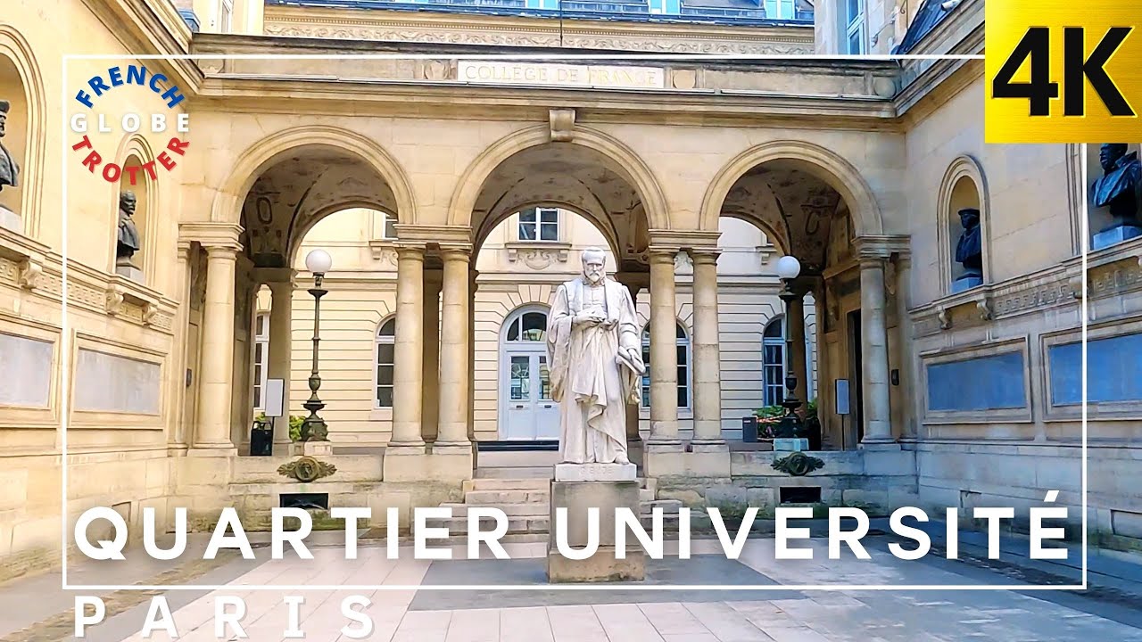 France Paris Quartier Université Sorbonne Walking around 4K 🇫🇷 Musée de Cluny — Sorbonne — Panthéon