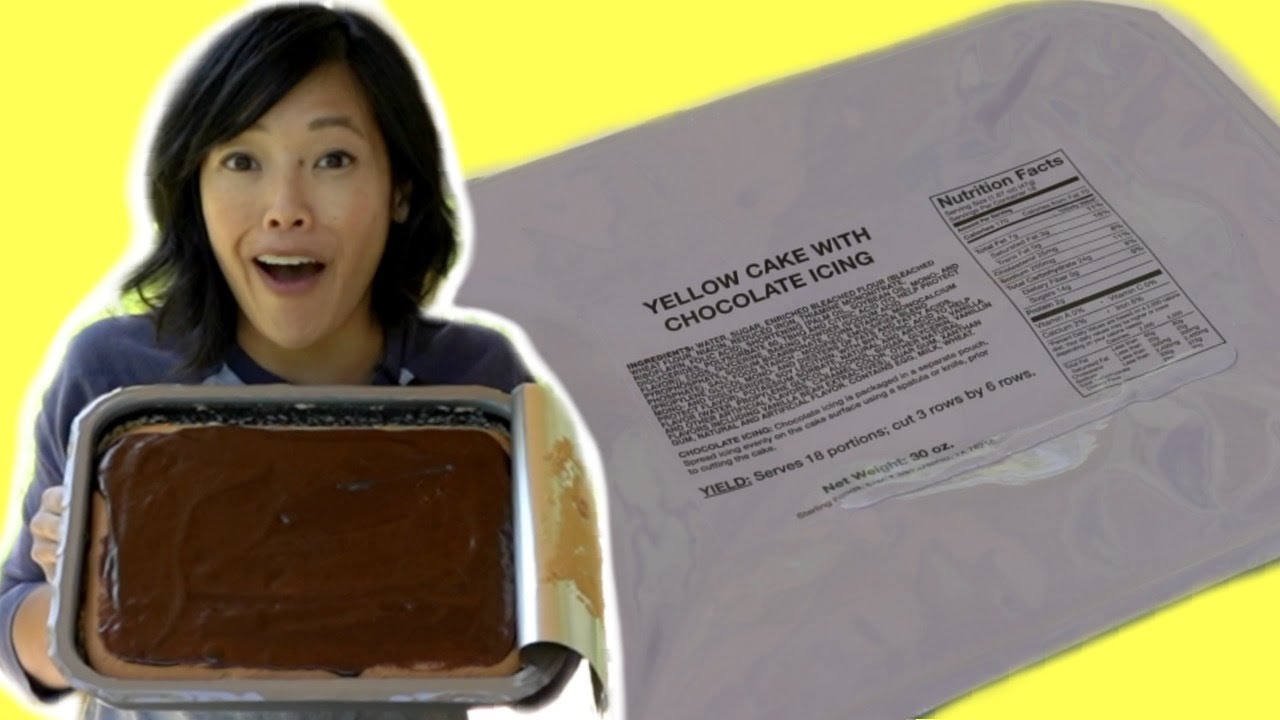 GIANT MRE Cake? | UGR Unitized Group Ration | Yellow Cake & Chocolate Icing + Carrot Cake |