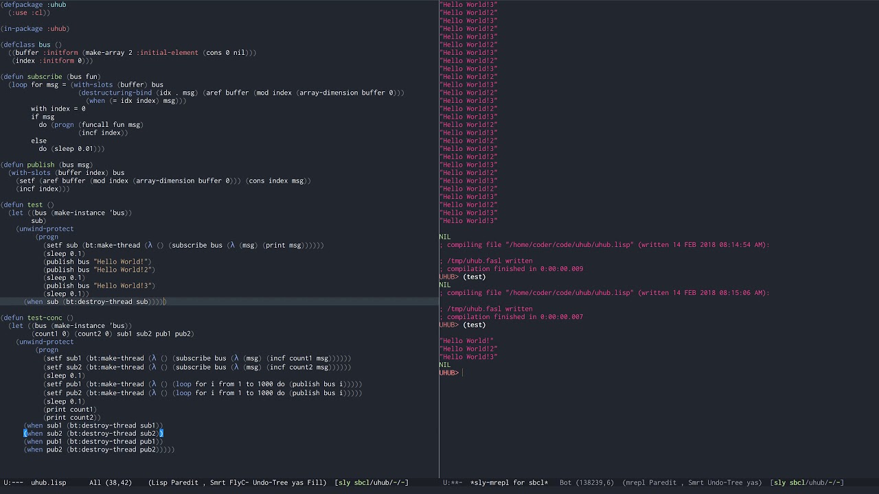 Programming a MessageBus in Common Lisp