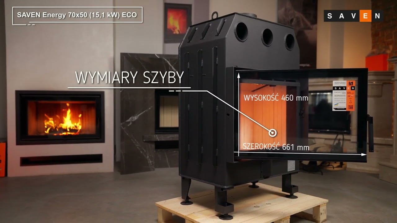 Wkład kominkowy SAVEN Energy 70х50 15,1 kW ECO