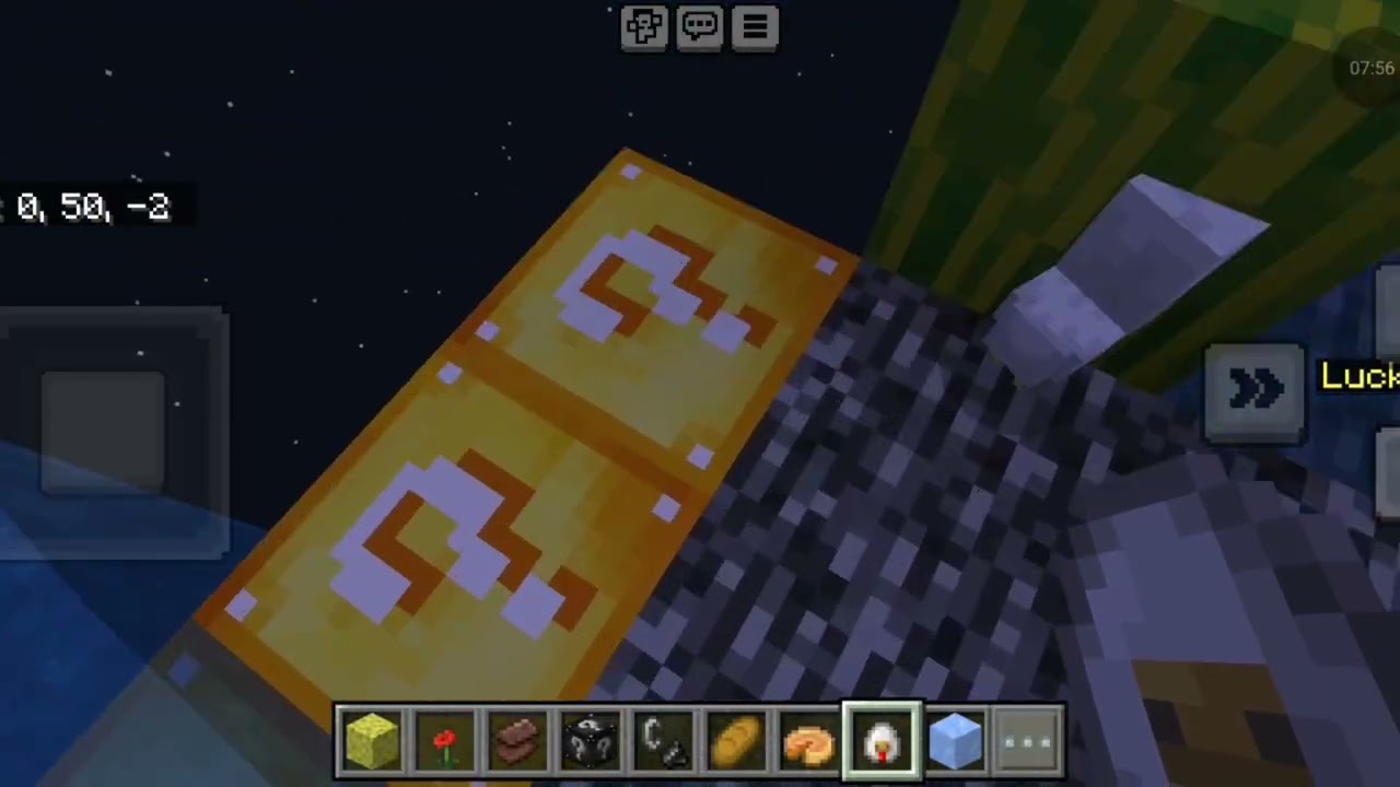 Jogando minecraft one block luck block pela 2⁰ vez