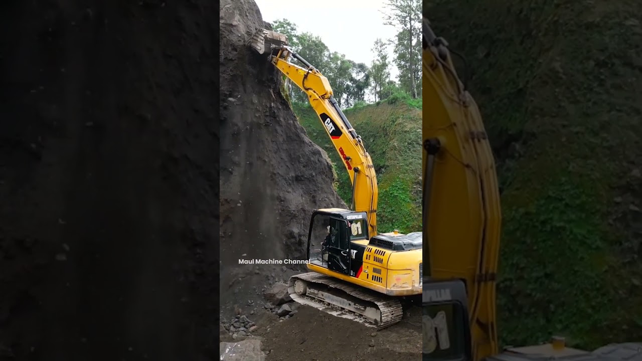 Good Job❗ Caterpillar 320d Excavator Work digg Slope In Extreme Mountains Sand Mine #cat320d