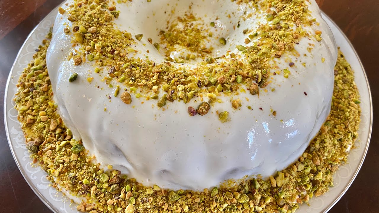 How to make pistachio cake from scratch- كيك الفستق