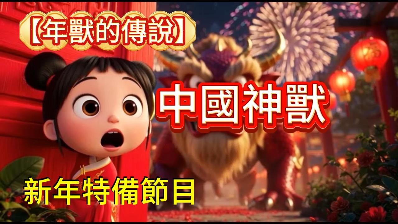 (粵語/廣東話) 新年特備節目【中國民間傳說故事】【年獸】｜相傳年獸平時隱居於深山｜家家戶戶貼揮春、放鞭炮｜
