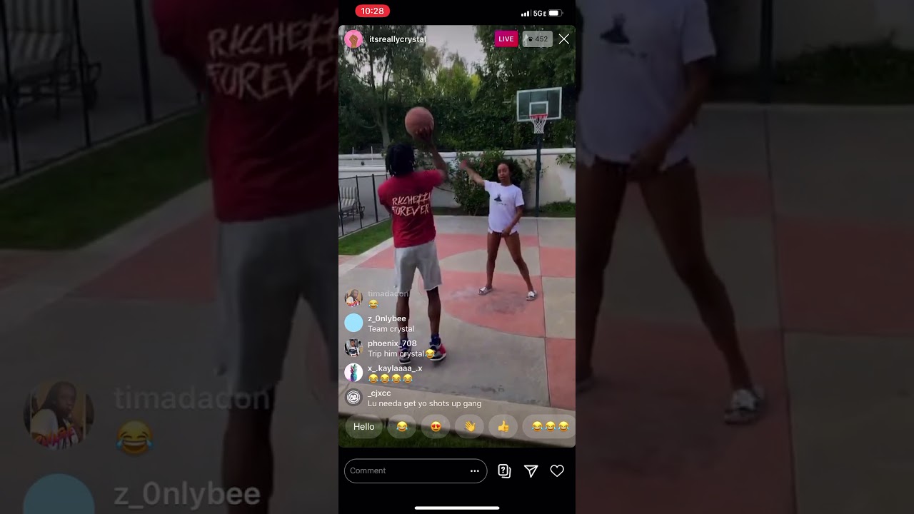 Polo G & Crystal “playing” basketball