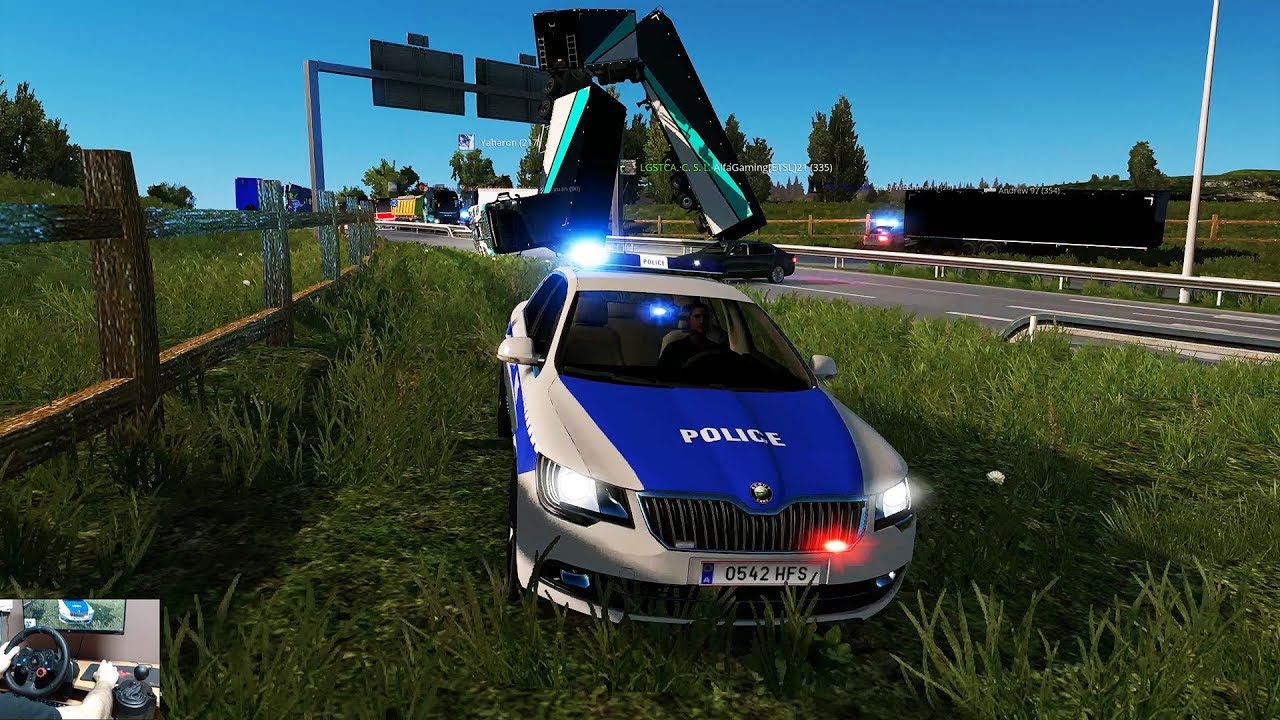 Mucha Policía Accidentes Y Momentos Divertidos | Euro Truck simulator 2