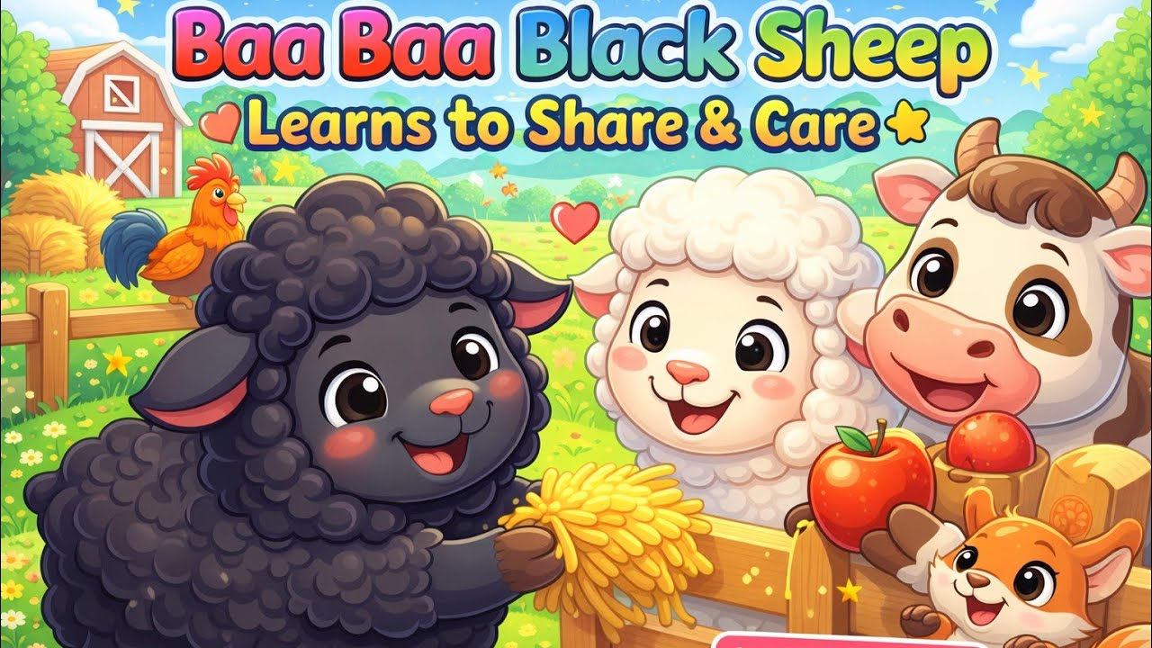 Kids Learn Sharing & Caring with Baa Baa Black Sheep | Kid's Cartoon Story 