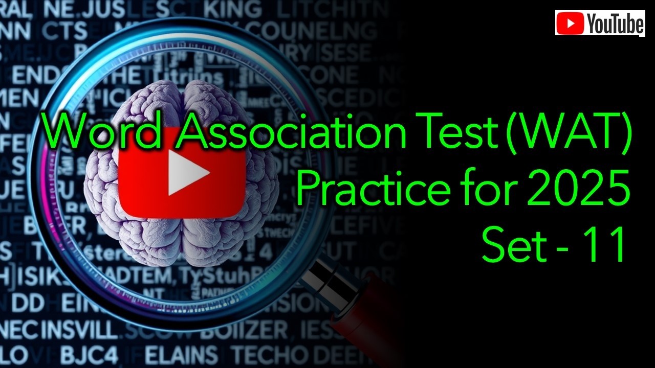 Word Association Test (WAT) Practice 2025 Set 11 | Ace WAT for SSB & Other Psychology  Interview 🎖️