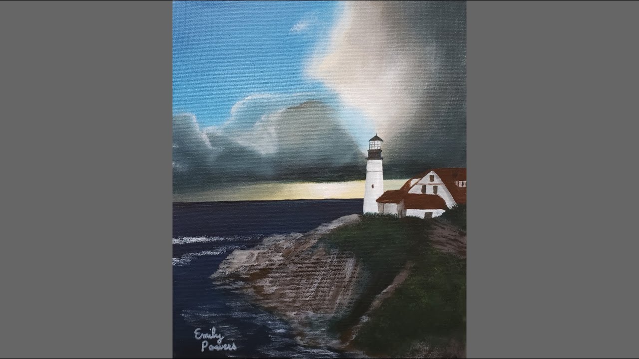 Lighthouse Acrylic Painting Tutorial